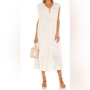 Free People In The Mood For This Midi Dress in Ivory. Medium. 100% Cotton